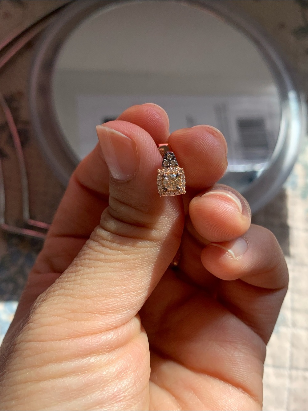 14k Rose Gold LeVian Diamond Stud Earrings! - Picture 5 of 10